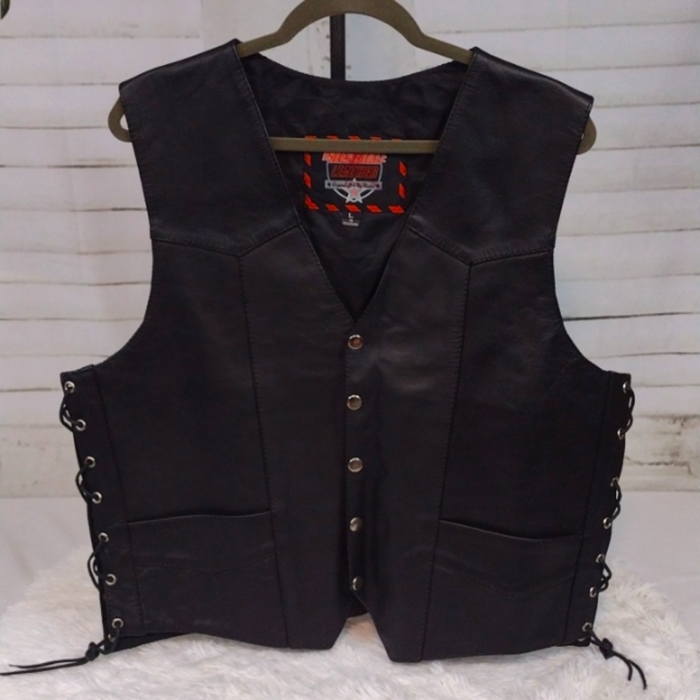 Interstate Leather Vest, Black, Size L